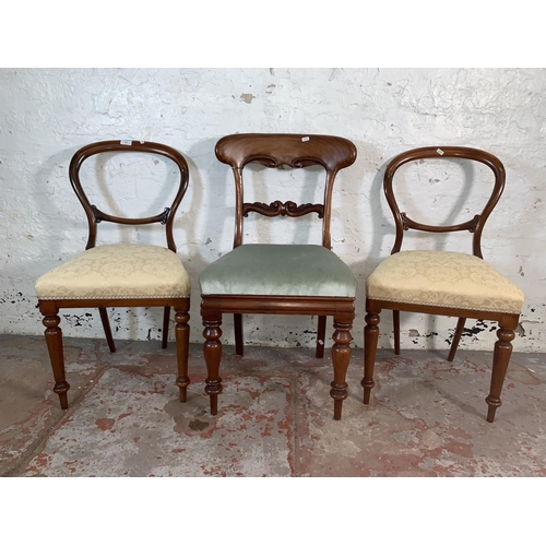 228 - Three 19th century mahogany occasional chairs