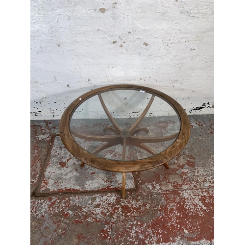 88 - A mid 20th century G Plan Astro teak and glass ‘Spider’ coffee table by Victor Wilkins - approx. 45c... 