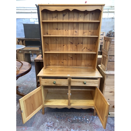 96 - A Reynolds of Ludlow pine dresser - approx. 190cm high x 106cm wide x 48cm deep