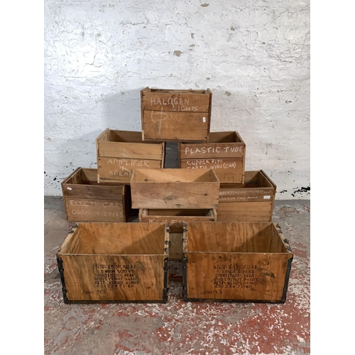 97 - Ten wooden shipping crates