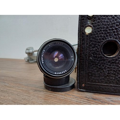 318 - Six items to include Pentacon Praktica Super TL 35mm SLR camera fitted with Helios-44M 2/58 lens, Pe... 