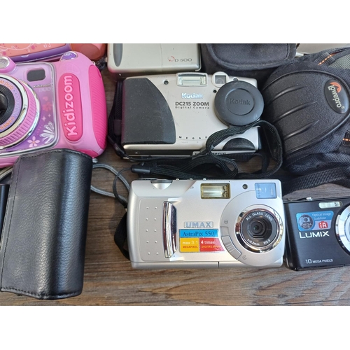 321 - A collection of digital cameras and accessories to include cased Sony Cyber-shot DSC-W810 20.1mp, Pa... 