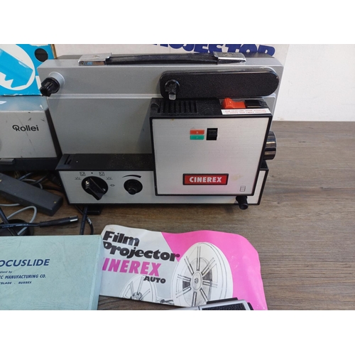 331 - A collection of slide and cine items to include Rollei slide projector, boxed Rollei Vario-Heidosmat... 