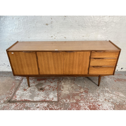 117 - A mid 20th century teak sideboard - approx. 73cm high x 167cm wide x 44cm deep