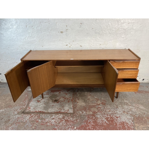 117 - A mid 20th century teak sideboard - approx. 73cm high x 167cm wide x 44cm deep