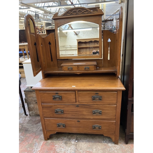 118 - An Edwardian satinwood dressing chest - approx. 172cm high x 107cm wide x 48cm deep