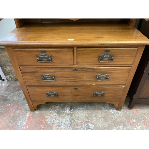 118 - An Edwardian satinwood dressing chest - approx. 172cm high x 107cm wide x 48cm deep