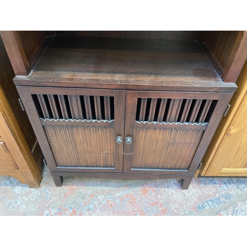 119 - A modern hardwood four tier bookcase - approx. 181cm high x 75cm wide x 40cm deep