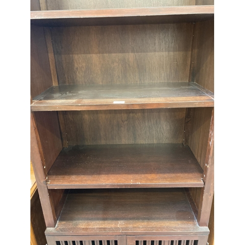 119 - A modern hardwood four tier bookcase - approx. 181cm high x 75cm wide x 40cm deep