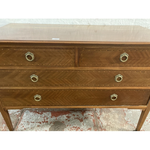 12 - An Edwardian inlaid mahogany chest of drawers - approx. 80cm high x 114cm wide x 53cm deep