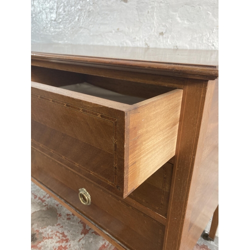 12 - An Edwardian inlaid mahogany chest of drawers - approx. 80cm high x 114cm wide x 53cm deep