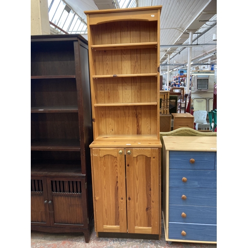 120 - A modern pine dresser - approx. 203cm high x 61cm wide x 33cm deep