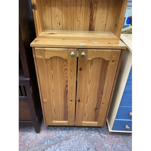 120 - A modern pine dresser - approx. 203cm high x 61cm wide x 33cm deep