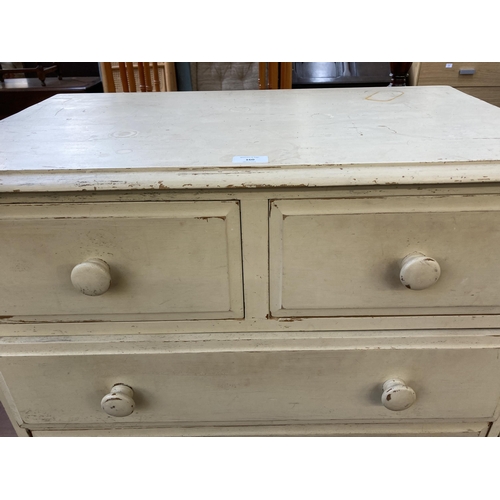 160 - A modern painted pine chest of drawers - approx. 109cm high x 79cm wide x 46cm deep