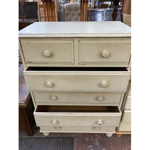 160 - A modern painted pine chest of drawers - approx. 109cm high x 79cm wide x 46cm deep