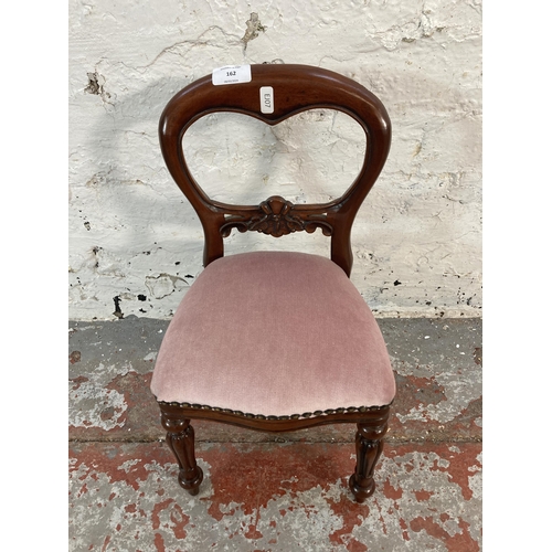 162 - A Victorian mahogany doll’s balloon back dining chair - approx. 45cm high