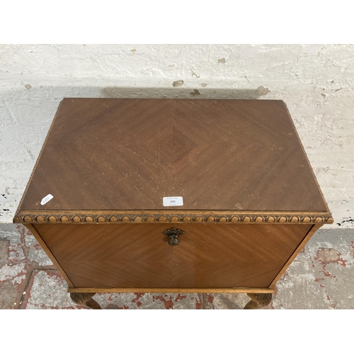 165 - A mid 20th century mahogany record cabinet on cabriole supports - approx. 78cm high x 60cm wide x 37... 