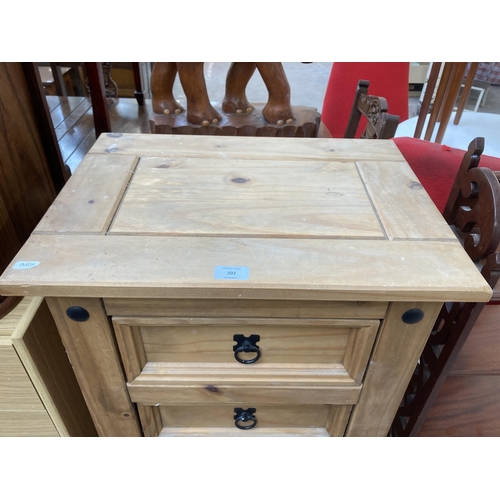 202 - A Mexican pine chest of drawers - approx. 104cm high x 53cm wide x 39cm deep