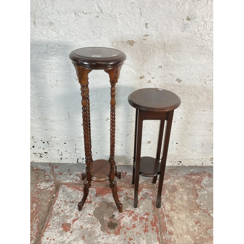 204 - Two mahogany jardinière stands, one 19th century style - approx. 103cm high and one Edwardian - appr... 