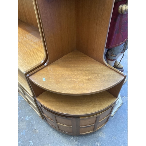 24 - Two pieces of mid 20th century Nathan teak furniture, one bookcase and one corner cabinet