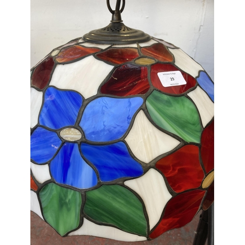 29 - A Tiffany style light shade - approx. 41cm diameter x 90cm drop