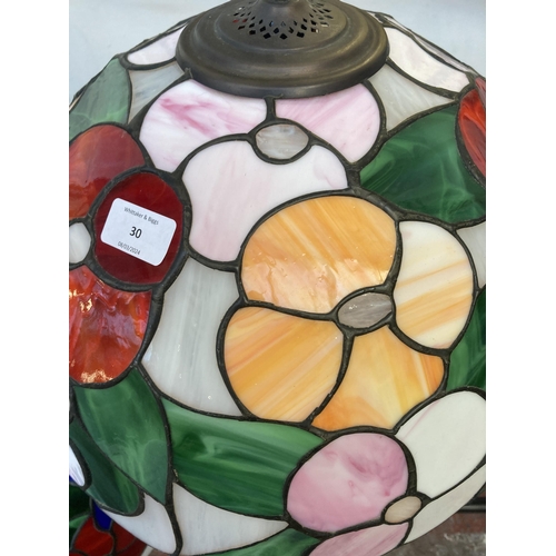 30 - A Tiffany style light shade - approx. 41cm diameter x 60cm drop