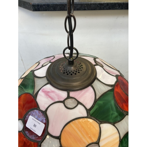 30 - A Tiffany style light shade - approx. 41cm diameter x 60cm drop