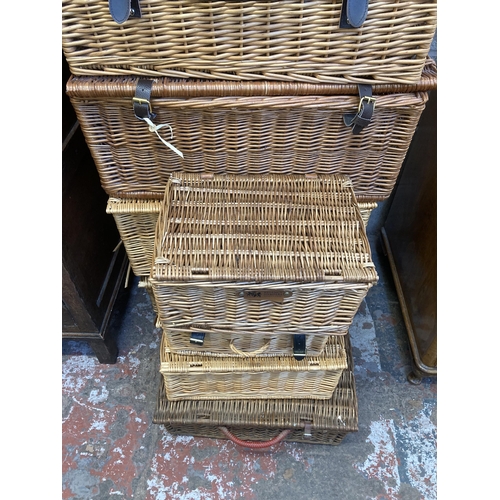 5 - Nine wicker baskets