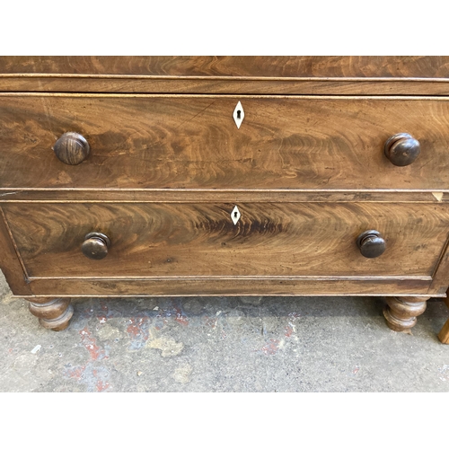 50 - A 19th century mahogany secretaire chest of drawers - approx. 120cm high x 109cm wide x 42cm deep