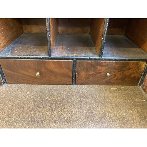 50 - A 19th century mahogany secretaire chest of drawers - approx. 120cm high x 109cm wide x 42cm deep