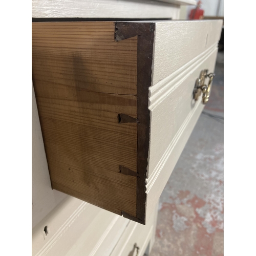 62 - An Edwardian grey painted chest of drawers - approx. 81cm high x 92cm wide x 46cm deep