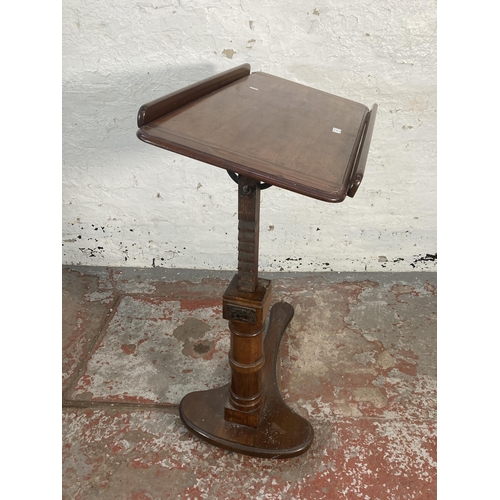 70 - A Victorian Carters of London mahogany adjustable lectern - approx. 126cm high x 123cm wide