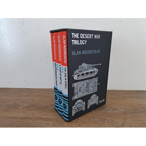 1006 - A The Folio Society 'The Desert War Trilogy' hardback book set by Alan Moorehead