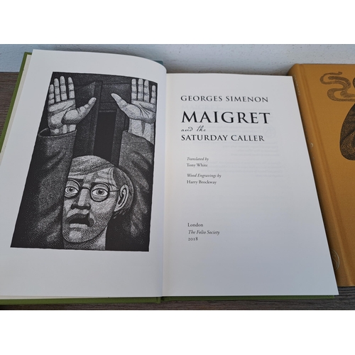 1027 - A The Folio Society 'Maigret' hardback book set by Georges Simenon