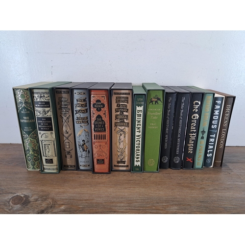 1030 - Fourteen The Folio Society hardback books to include 'Dickens, London', 'Famous Trails', 'The Great ... 