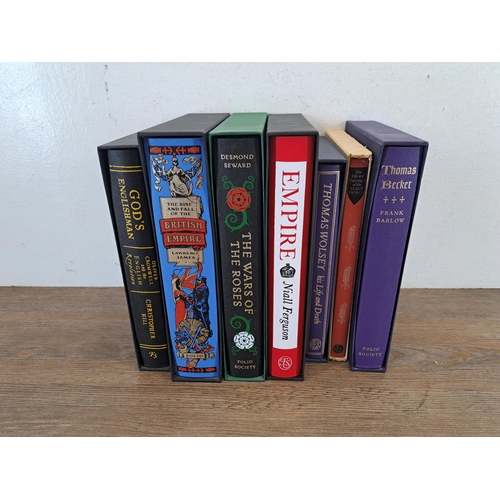 1035 - Seven The Folio Society British and English history hardback books to include 'Empire', 'Thomas Beck... 