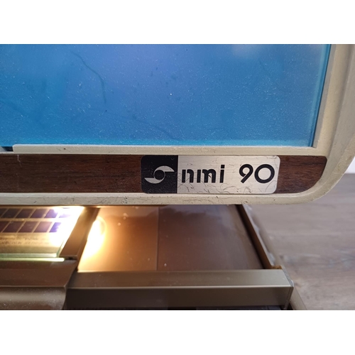 342 - A vintage Northwest Microfilm Inc. Model 90 micro fiche reader with one micro fiche