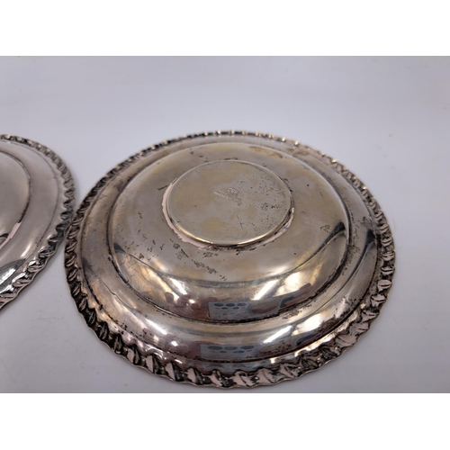 2429 - Two 20th century B.A. Sevadjian Ethiopian .830 silver dishes - approx. 166g and 11cm diameter