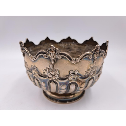 2435 - An Edwardian Elkington & Co. hallmarked Birmingham silver pedestal bowl with repoussé decoration, da... 