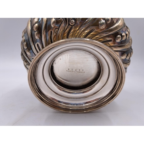 2435 - An Edwardian Elkington & Co. hallmarked Birmingham silver pedestal bowl with repoussé decoration, da... 