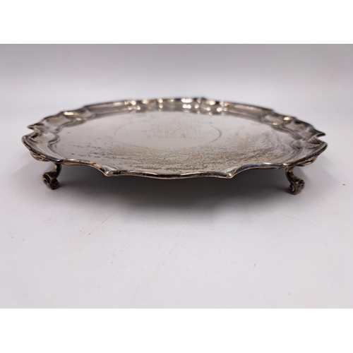 2438 - A James Dixon & Sons Ltd hallmarked Sheffield silver footed serpentine dish, dated 1926 - approx. gr... 