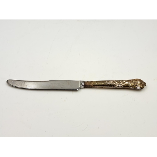 2447 - Two mid 20th century cased Harrison Brothers six piece hallmarked Sheffield silver handled knife and... 