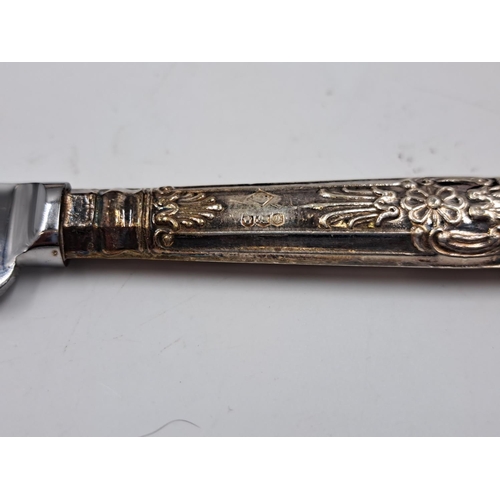 2448 - Two mid 20th century cased Harrison Brothers six piece hallmarked Sheffield silver handled knife and... 