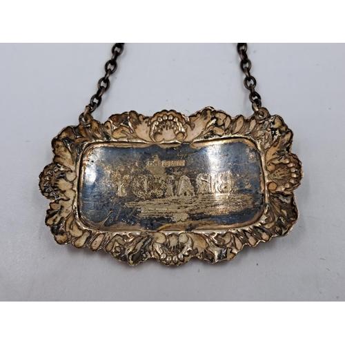 2460 - A hallmarked Birmingham silver brandy decanter label - approx. gross weight 14.26g