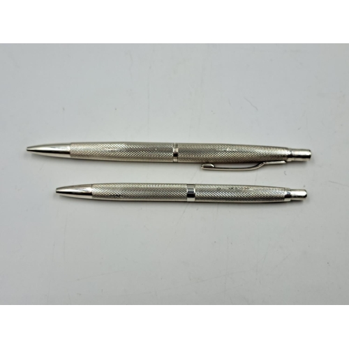 2467 - Two William Manton Ltd. hallmarked Birmingham silver pens, dated 1969 - approx. gross weight 34g