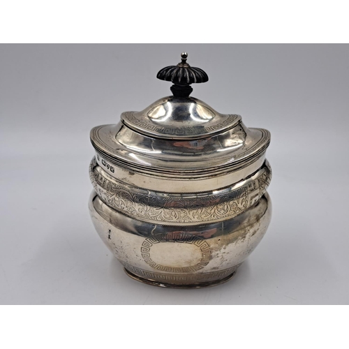 2504 - An Edwardian George Nathan & Ridley Hayes hallmarked Chester silver lidded tea caddy, dated 1910 - a... 