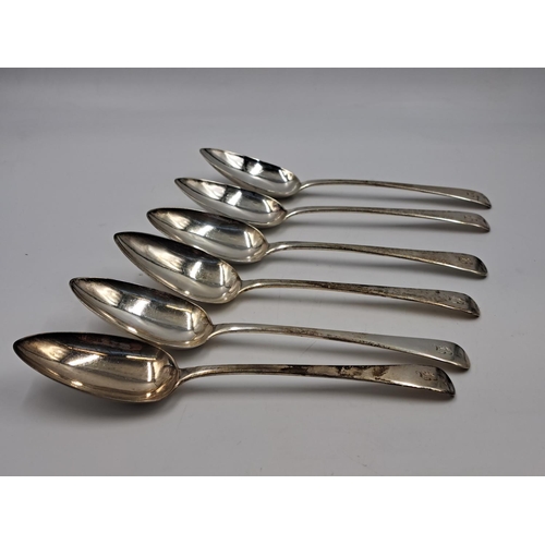 2518 - A set of six George III Alice & George Burrows II hallmarked London silver spoons, dated 1813 - appr... 