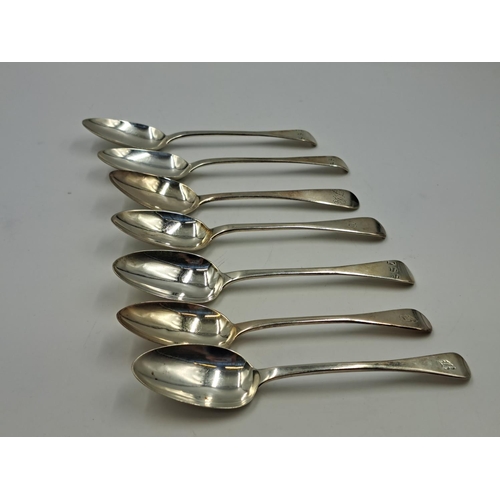 2519 - Seven George III and Victorian hallmarked London silver spoons, three Thomas Wallis II dated 1833, t... 