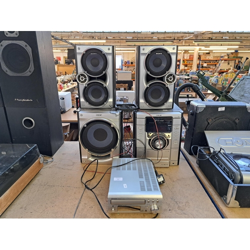 402 - Two items, one Denon UD-M30 CD player/receiver and one Sony MHC-RG475S compact stereo system compris... 