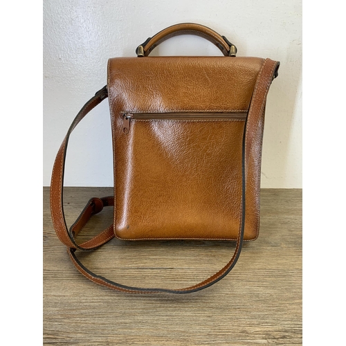 938 - A vintage Lancaster of Paris brown leather satchel